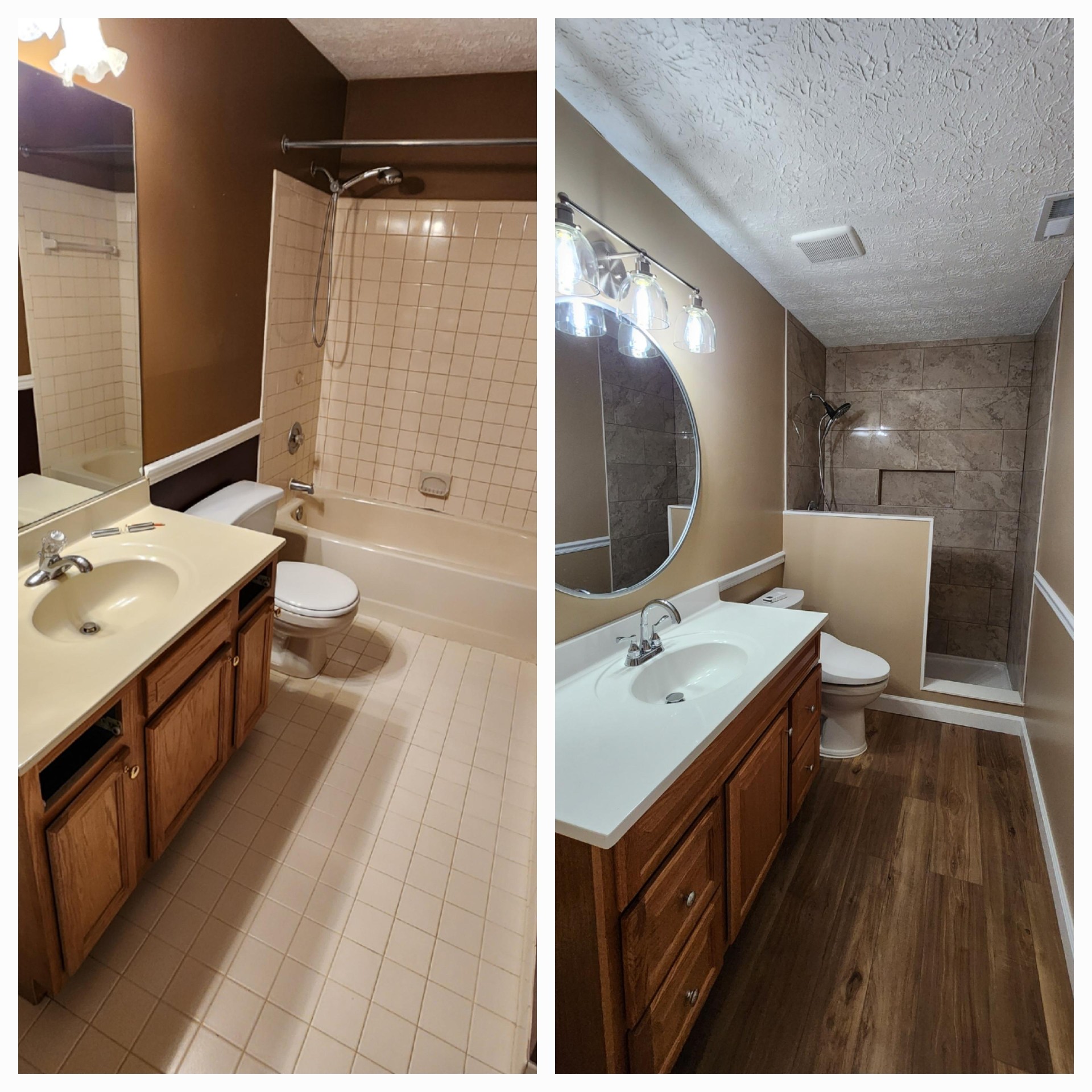 Bathroom Refresh before and after